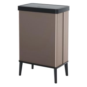 Curver verto cubo basura 54l, 43,5x26,5x68,7cm, tapa a presión, rosa perla.