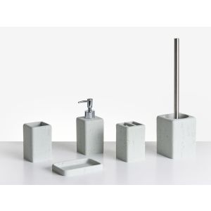 Conjunto de 5 accesorios de baño vilcanota gris efecto hormigón
