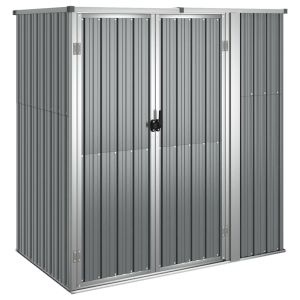 vidaXL cobertizo herramientas jardín acero galvanizado 161x89x161 cm