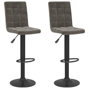 vidaXL taburetes de cocina 2 unidades terciopelo gris oscuro