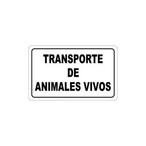 Cartel transporte animales vivos 30x21 cm.