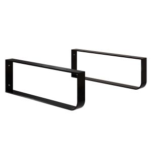 Pack 2 soportes toallero para encimera lavabo - negro mate