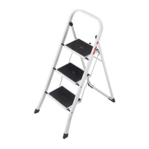 Escalera de 3 peldaños plegable antideslizante de acero hailo k20