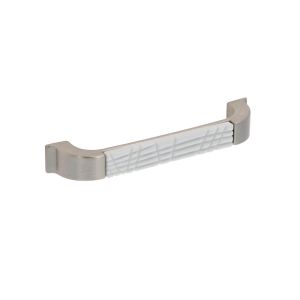 Tirador mueble en zamac y porcel 56 dist entre ejes 128mm satin lote 25