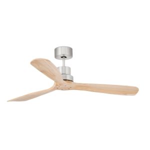Ventilador de techo dc ø1320 mm níquel opaco acero y palas de pino