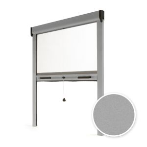 Mosquitera enrollable para ventana 125x160 cm - gris texturado