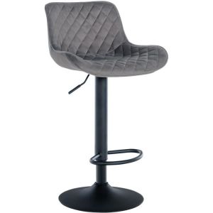 Taburete de bar ajustable - terciopelo gris oscuro