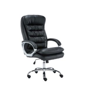 Silla de oficina robusta - polipiel negra - 1 ud.
