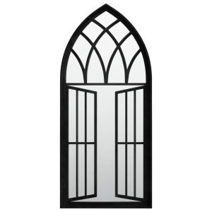 Espejo de jardín hierro negro para exterior 100x45 cm