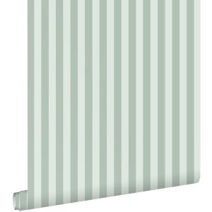Estahome papel pintado rayas verde grisáceo 53 cm x 10.05 m