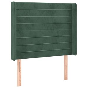 vidaXL cabecero con orejas de terciopelo verde oscuro 83x16x118/128 cm
