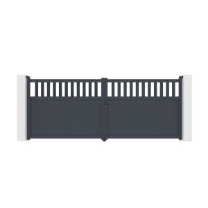 Puerta automática batiente 4m santis a.160cm gris + motor tanker b250