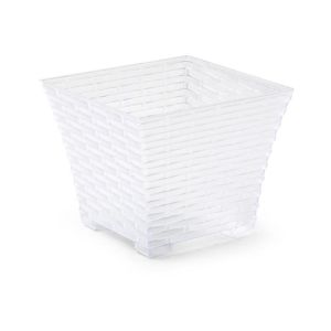 MACETA RATTAN CUADRADA 15 CM TRANSPARENTE