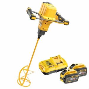 Mezclador inalámbrico Dewalt xr flexvolt 54v + 2 baterías 54v 3.0ah + varil