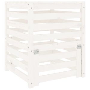 vidaXL compostador de madera maciza de pino blanco 63,5x63,5x77,5 cm
