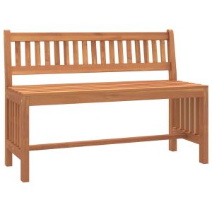 vidaXL banco de jardín de madera maciza de eucalipto 110 cm