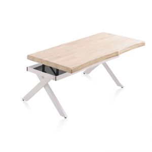 Mesa de centro elevatória xena fit carvalho - branco