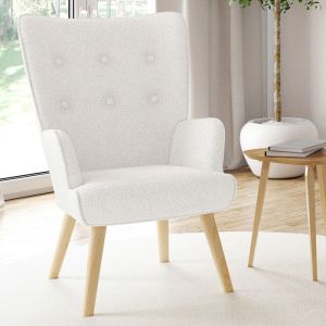 Sillón escandinavo - bouclé blanco - ivar