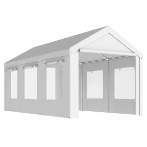 Carpa para garaje 600x295x295 cm acero galvanizado, pe color blanco