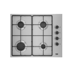 Placa beko higg64103sx gas inox 60 cm 4 fuegos soportes esmaltados