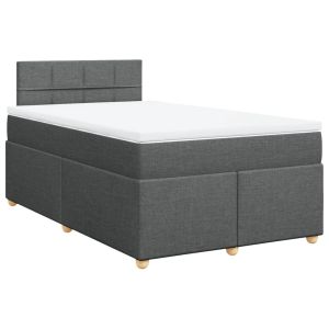 vidaXL cama box spring con colchón tela gris oscuro 120x190 cm