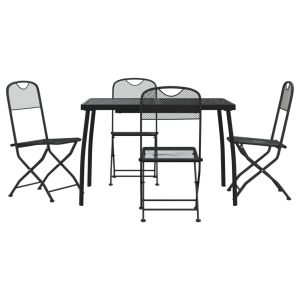vidaXL juego de comedor de jardín 5 pzas malla metálica gris antracita
