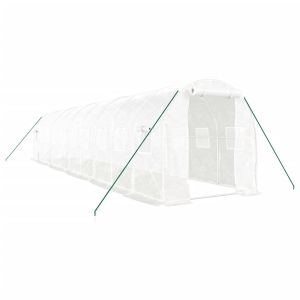 vidaXL invernadero con estructura de acero blanco 20 m² 10x2x2 m