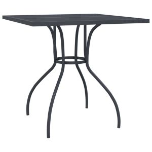 vidaXL mesa de jardín malla de acero gris antracita 80x80x72,5 cm