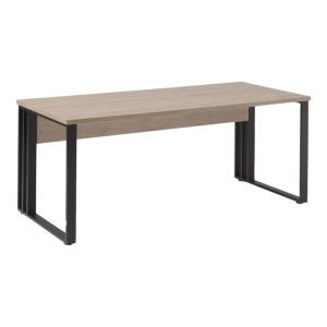 Mesa de oficina yukon – 140 cm roble claro y negro – patas metálicas de dis