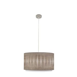 CoLGante alexandra 1xE27 niquel/madera gris regx40x40 cm