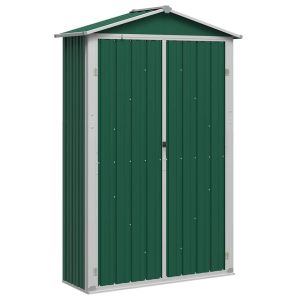 vidaXL cobertizo de jardín acero galvanizado verde 116x45x175cm