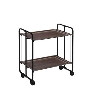 Carrito auxiliar con ruedas bauhaus armazón metálico negro, 2 bandejas