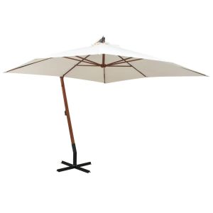 Elegante sombrilla colgante con mástil de madera 300 x