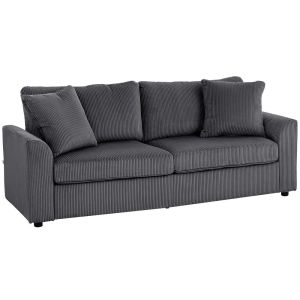 Sofá 3 plaza 212x80x88 cm pana color gris Homcom, hogar - sofás y butacas