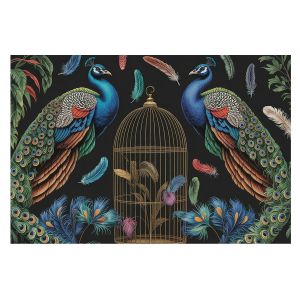 Papel pintado tejido no tejido 312x219 pavos reales exóticos tulup