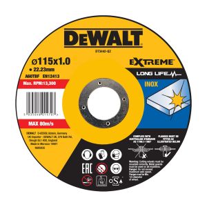 Dewalt dt3442-qz - disco de corte plano extreme® fast cut para inox con