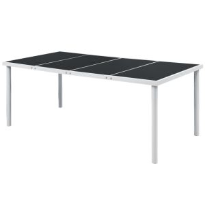 vidaXL mesa de jardín de acero negra 190x90x74 cm