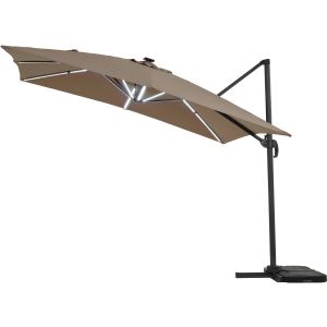 Parasol de jardin LED alu "sun 4 luxe" - rectangular -  3 x 4 m - topo