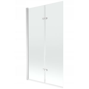 Mampara de bañera 2 hojas vidrio transparente, 100x150 cm, perfil cromo