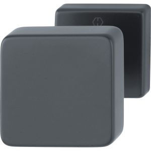 Pomo 43h/843 cuadrado con base para puerta negro mate f9714m