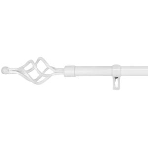 Barra de forja extensible y decorativa (blanco, 120-210cm forma s)