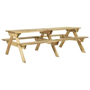 vidaXL mesa de pícnic con bancos 220x122x72 cm madera pino impregnada