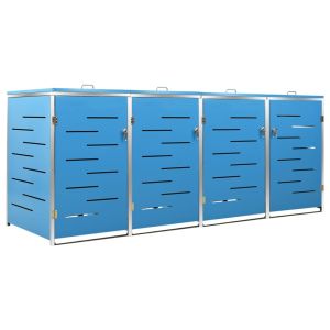 vidaXL cobertizo para 4 contenedores basura acero 276,5x77,5x115 cm