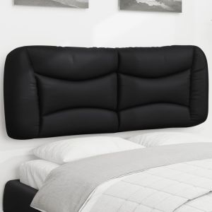 Cabecero de cama acolchado cuero sintético negro 140 cm eso6905