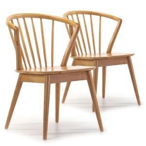 Pack 2 sillas mura color roble, madera maciza