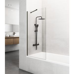 Panel fijo de bañera screen 150x85cm titanio + brazo ajustable