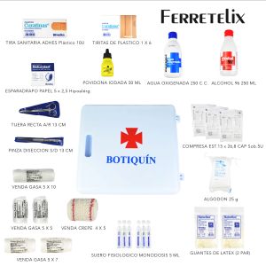 FERRETELIX® Botiquin armario con dotacion 280 x 250 x 100