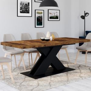 Mesa de comedor extensible alicia - madera oscura 160-200 cm