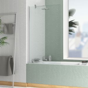 Mampara de bañera 80x140cm - perfil acabado cromo - elementary