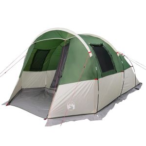 vidaXL tienda de campaña túnel para 4 personas impermeable verde